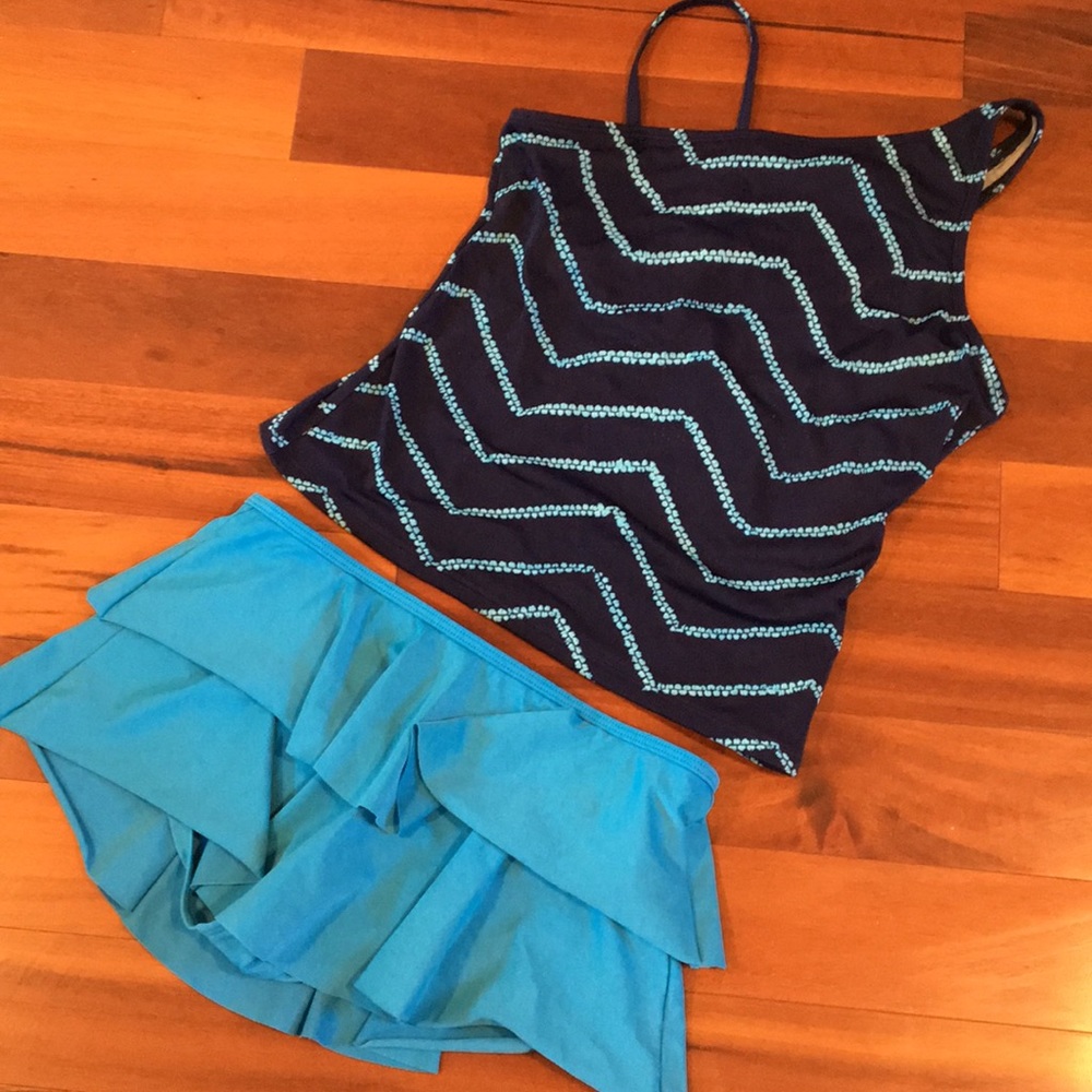 Girls size 14 2 piece bathing suits Lands End